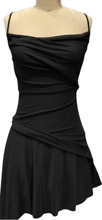 Cotton Candy L.A. Womens Leslie Mesh Y2K Handkerchief Hem Mini Dress In Black