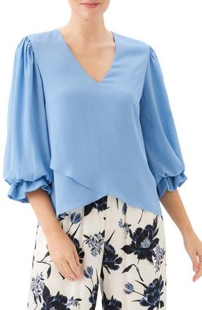 Karen Kane Crossover Hem Asymmetric Top in Chambray at Nordstrom, Size X-Small P