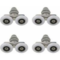 OEM 4 Rodillos Dobles Para Puerta De Ducha De 25 Mm, Rodillos Para Puerta De Ducha, Rodillos Para Puerta De Ducha Corredera, Rodillo De Repuesto Para Duch