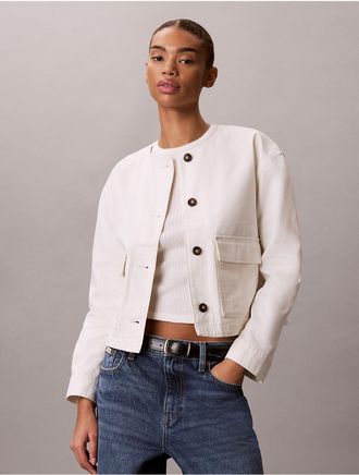 Calvin Klein Jeans Calvin Klein Womens Canvas Jacket - White - XL