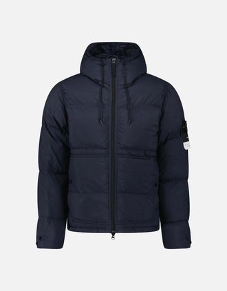 Stone Island Mens Stone Island Down Matte Ripstop Cordura Advanced Fabric Parka in Navy - Size: 42/Regular