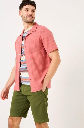 Fat Face FatFace Bugle Terracotta Short Sleeve Linen Cotton Shirt