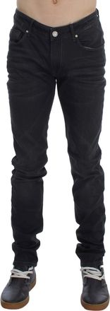 Acht Mens Slim Fit Jeans - Black Cotton - Size 34 (Waist)