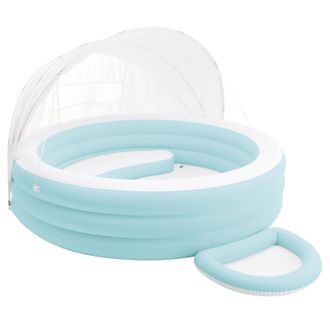 Intex Flotador Lounge De Piscina Con Toldito Azul Claro Y Pvc Y Pet Intex