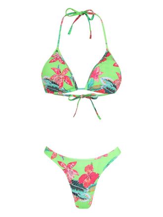 Amir Slama Bikini met bloemenprint - Groen