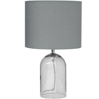 Beliani Lampada da tavolo in vetro trasparente e grigio Devoll