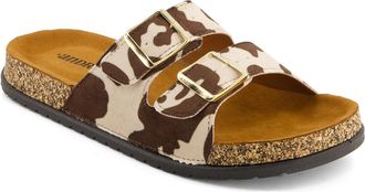 Andrea Womens Cowhide Print Footbed Sandals 36880