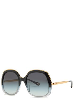 Chlo&eacute; Oversized Square-frame Sunglasses - Grey - One Size