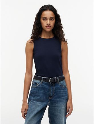 Tommy Hilfiger Womens Slim Fit Tank Top - Navy - XS