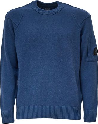 C.P. Company Fine-Gauge Lambswool Crewneck Sweater With Iconic Lens Detail