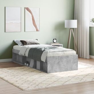 Berkfield Home Bed Frame Concrete Grey 75x190 cm Small Single
