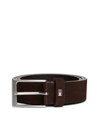 Tommy Hilfiger Lederg&uuml;rtel TOMMY HILFIGER LAYTON NUBUCK 3,5 cm breit, Herren, Gr. 11,5, testa di moro, Web, Rindsleder, unifarben, G&uuml;rtel Lederg&uuml;rtel, Gr&ouml;ssenverstel