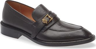 Versace Primo Medusa Buckle Loafer in Ebano-Gold at Nordstrom, Size 11Us