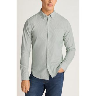 Bonobos Everyday Slim Fit Striped Cotton Seersucker Shirt in Olive Stripe Seersucker at Nordstrom, Size Xx-Large