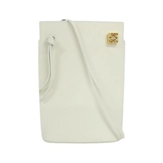 Loewe Pre-owned Cross Body Bags, female, White, Size: ONE SIZE Pre-owned Leather Shoulder Bag