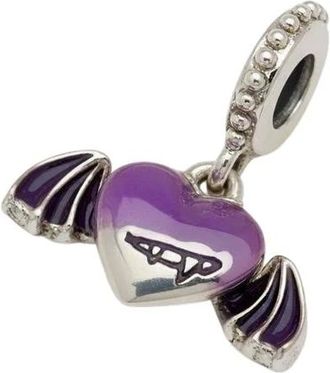Pandora Vampire Winged Heart Dangle Charm - female - Pandora - Jewellery - Purple - ONE SIZE - Accessories