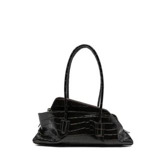 The Attico ATTICO LA PASSEGGIATA SMALL EMBOSSED CROC TOP HANDLE BAG