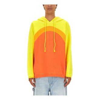 ERL Erl, Hoodies & sweatvesten, Heren, Oranje, M, Rainbow Hoodie Knit