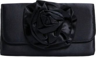 Pamela Munson Womens La Fleur Satin Evening Bag In Black