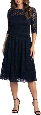 Kiyonna Luna Lace Cocktail Dress in Indigo Blue at Nordstrom, Size X-Large