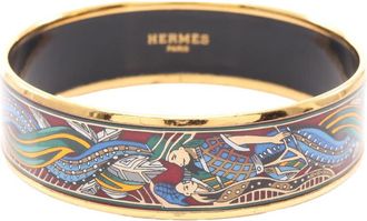 Herm&egrave;s Pre-owned Hermes Wide Mermaids Enamel Bangle 62 Ladies 8BOIEJIO8KAN96OO