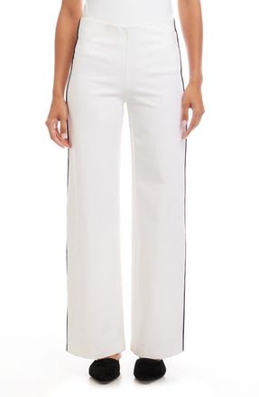 Karen Kane Contrast Piped Wide Leg Pants in Off White at Nordstrom, Size X-Small