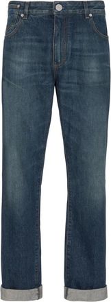 Balmain Vintage Straight-leg Jeans - Heren - Regular Fit Jeans - Blauw - W33 - Katoen - Jeans