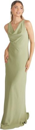 Six Stories Cowl Front Crepe Bridesmaid Dress in Sage at Nordstrom, Size 14