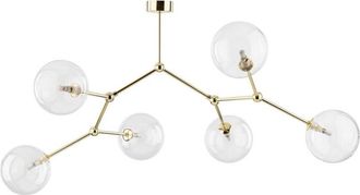 Luminosa Light Designs TK Fairy Lámpara de techo semiempotrada Globe Multi Arm, dorada, 6 brazos, G9