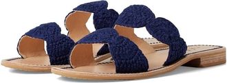 Jack Rogers Womens Jack Rogers Laurin 152241SA02 Slide Blue Crochet Flat Sandals VER800