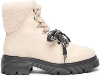 Stuart Weitzman Hudson Lite Lace-Up Bootie - Dames - Winterlaarzen - Beige - 38 1/2 EU - Schoenen