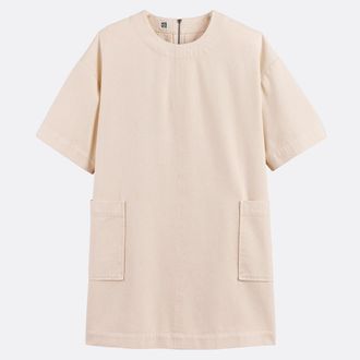 La Redoute Collections Rechte jurk in denim, kort, korte mouwen