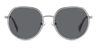 Polaroid PLD 4160/G/S/X Asian Fit Polarized 6LB/M9 Mens Sunglasses Silver Size 55