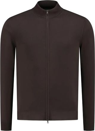 Zanone Cardigan con zip - Marrone