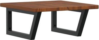 vidaXL Vidaxl - Estante De Lavabo De Pared De Acero Y Madera Maciza De Roble