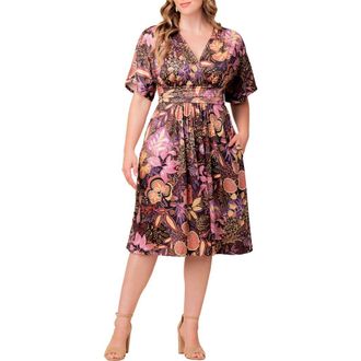 Kiyonna Gia Floral Midi Dress in Multi at Nordstrom Rack, Size 3X