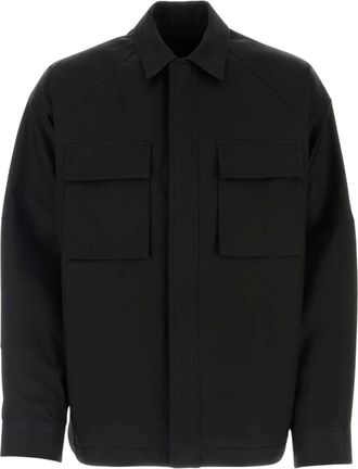 Juun.J Klassieke Kraag Shirtjack met Verborgen Sluiting - Heren - Casual Overhemden - Zwart - XL - Katoen - Overhemden
