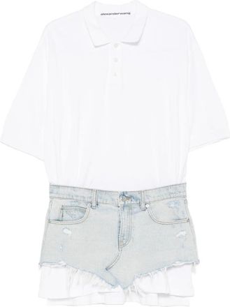 Alexander Wang Layered Denim-panel Mini Dress