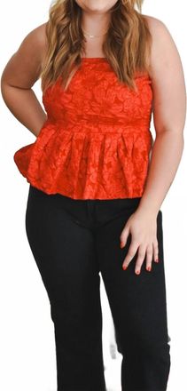 Sugarlips Womens Arielle Jacquard Peplum Top In Burgundy