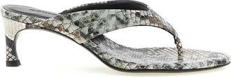 Rotate Snake Leather Mules
