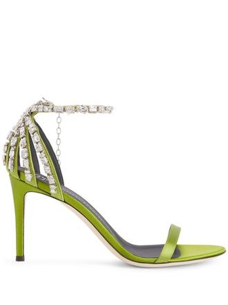 Giuseppe Zanotti 85 mm Adele sandalen met kristallen - Groen