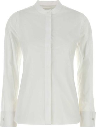 Max Mara White Stretch Poplin Shirt