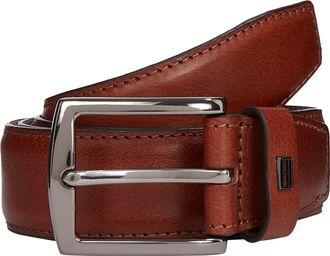 Tommy Hilfiger Lederg&uuml;rtel TOMMY HILFIGER DENTON ELEVATED 3.5 cm breit, Herren, Gr. 110, braun (winter cognac), Rindsleder, unifarben, G&uuml;rtel Lederg&uuml;rtel, Gr&ouml;ssenver