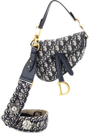 Dior Saddle Handbag with Strap Oblique Canvas Mini shoulder bag - Blauw