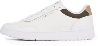 Tommy Hilfiger Mens Basket Core Lite Low Top Court Trainers, White (Ecru), 6.5
