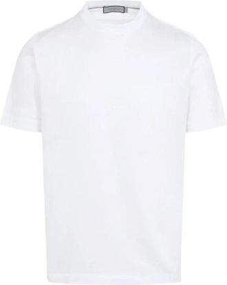 Canali Cotton T-Shirt - Heren - T-shirts - Wit - M - Katoen - Tops