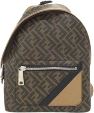 Fendi Pre-owned Vintage Rugzak - unisex - Vintage Rugzakken - Bruin - ONE Size - Leer - Vintage
