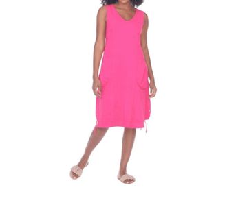Neon Buddha Tropical Rain Midi Dress In Glam Pink