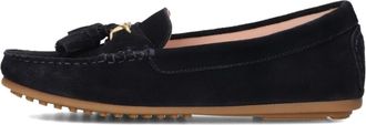 Stefano Lauran Elegante zwarte mocassins voor dames - Dames - Loafers - Blauw - 38 1/2 EU - Linnen - Schoenen