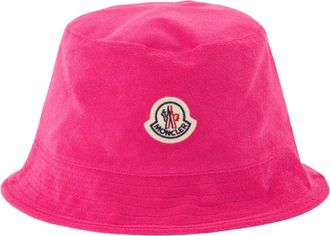 Moncler Omkeerbare Katoenen Handdoek Deken - Dames - Hoeden - Roze - S - Katoen - Accessoires